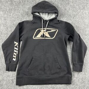 Klim Hoodie Mens Small Black Pullover Fleece Logo Graphic Snowmobile Riding